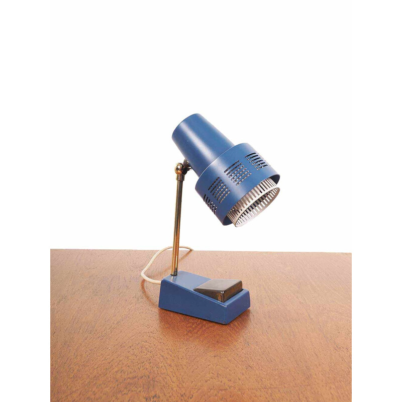 Lampada da tavolo vintage blu, anni '70