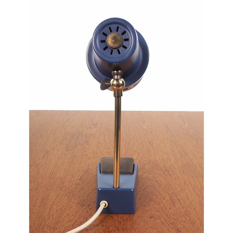 Vintage blauwe bureaulamp, 1970