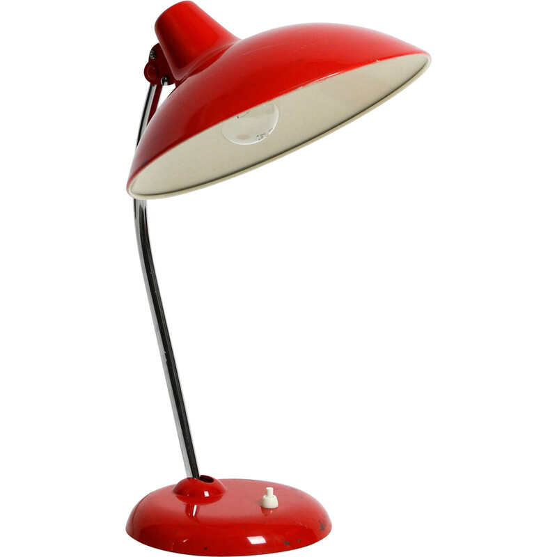 Lampada da tavolo vintage modello 6786 in metallo rosso di Kaiser Idell, 1960