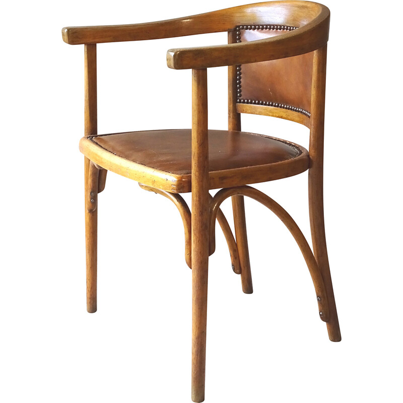 Cadeira de braços em madeira de bétula vintage de Fischel, 1930