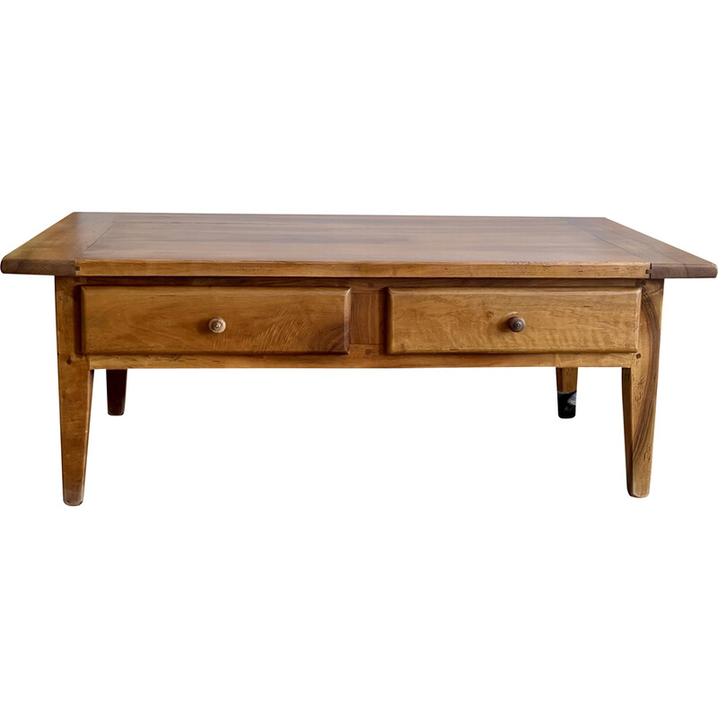Vintage massief houten salontafel