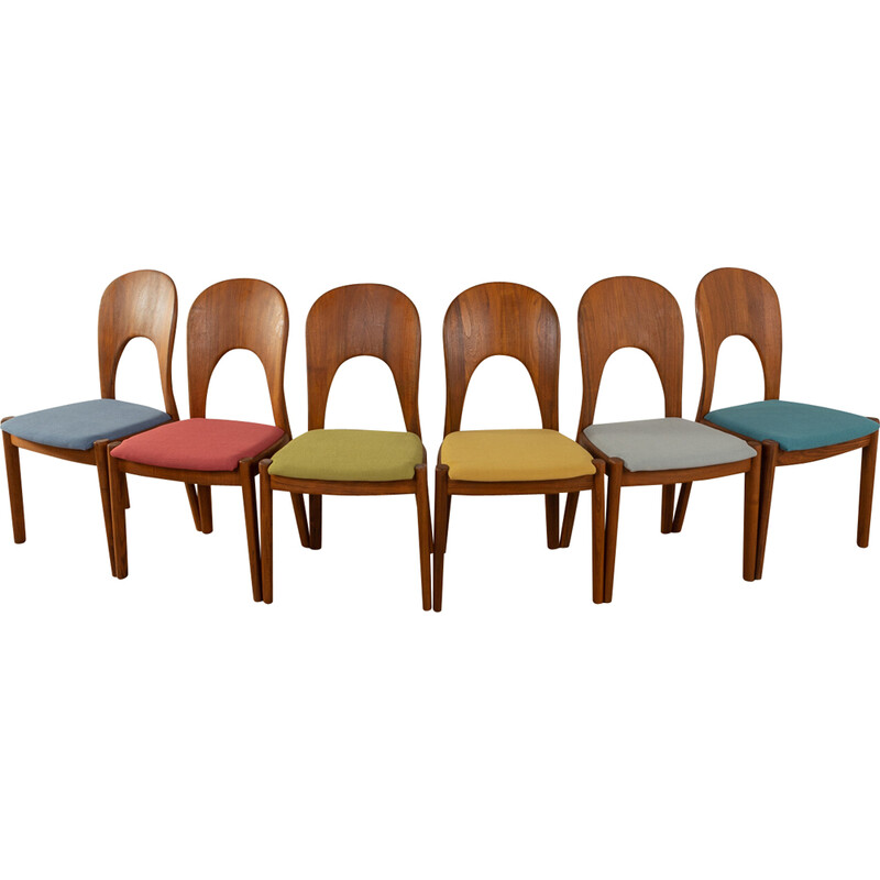 Set of 6 vintage teak chairs by Niels Koefoed for Koefoed's Hornslet, Denmark 1960