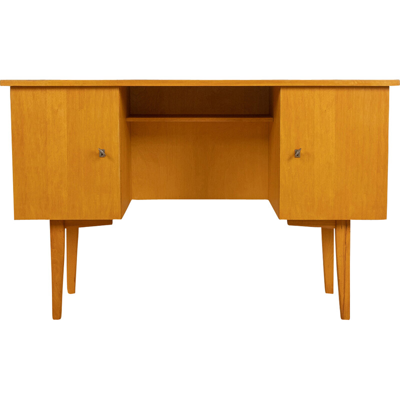 Vintage freestanding desk in ashwood veneer, Germany 1960