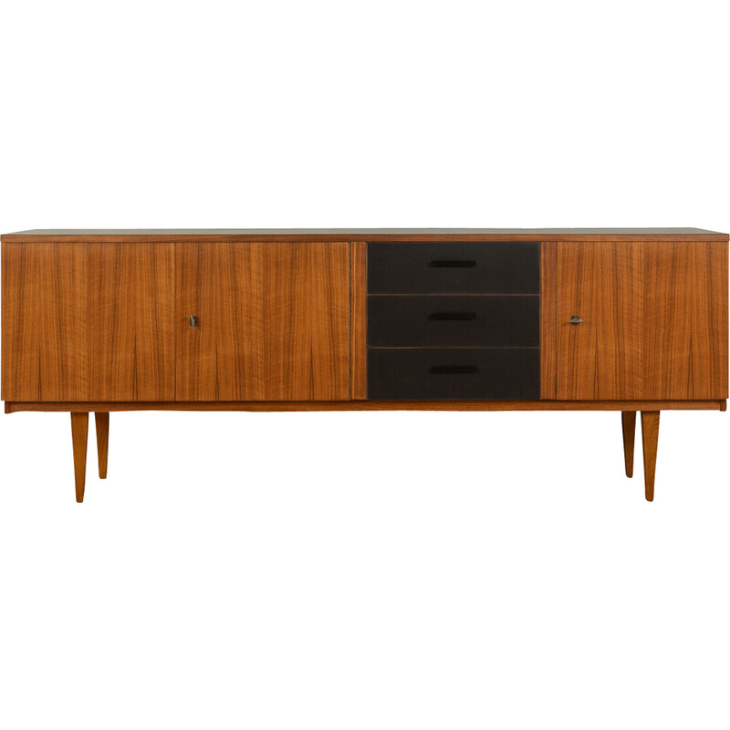 Vintage sideboard in walnut veneer, Germany 1960