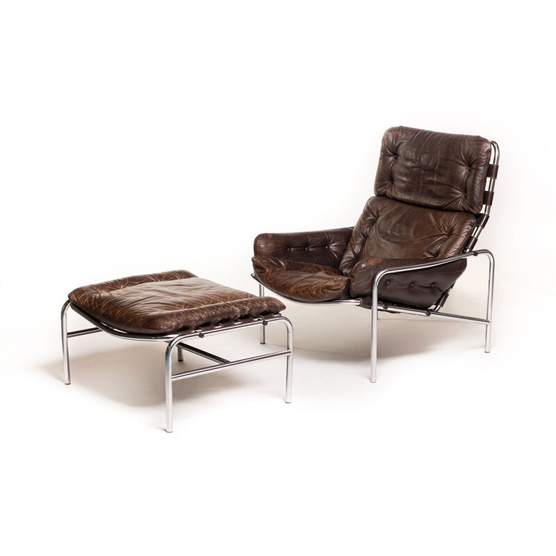 Fauteuil lounge SZ09 de Martin Visser pour Spectrum Nagoya avec ottoman DZ05 à Osaka - 1960