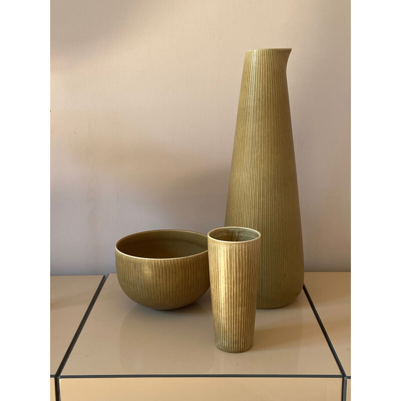 Ensemble de 3 vases vintage par Gunnar Nylund, Suède 1950