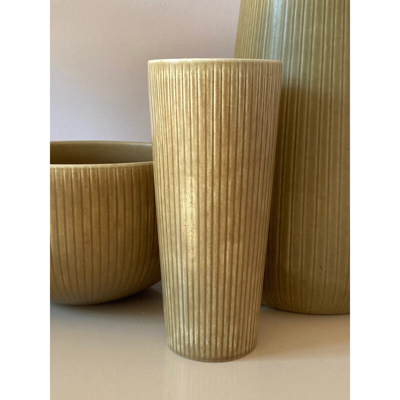 Set of 3 vintage vases by Gunnar Nylund, Sweden 1950s