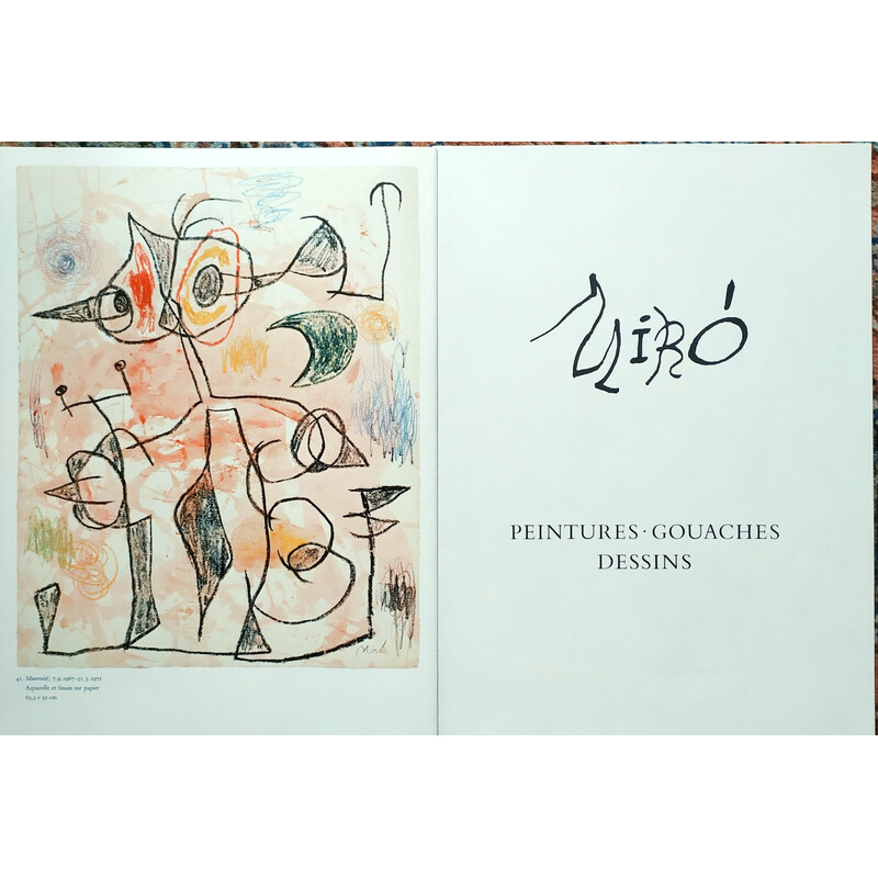Vintage lithographs and booklet by Joan Mirò, 1972