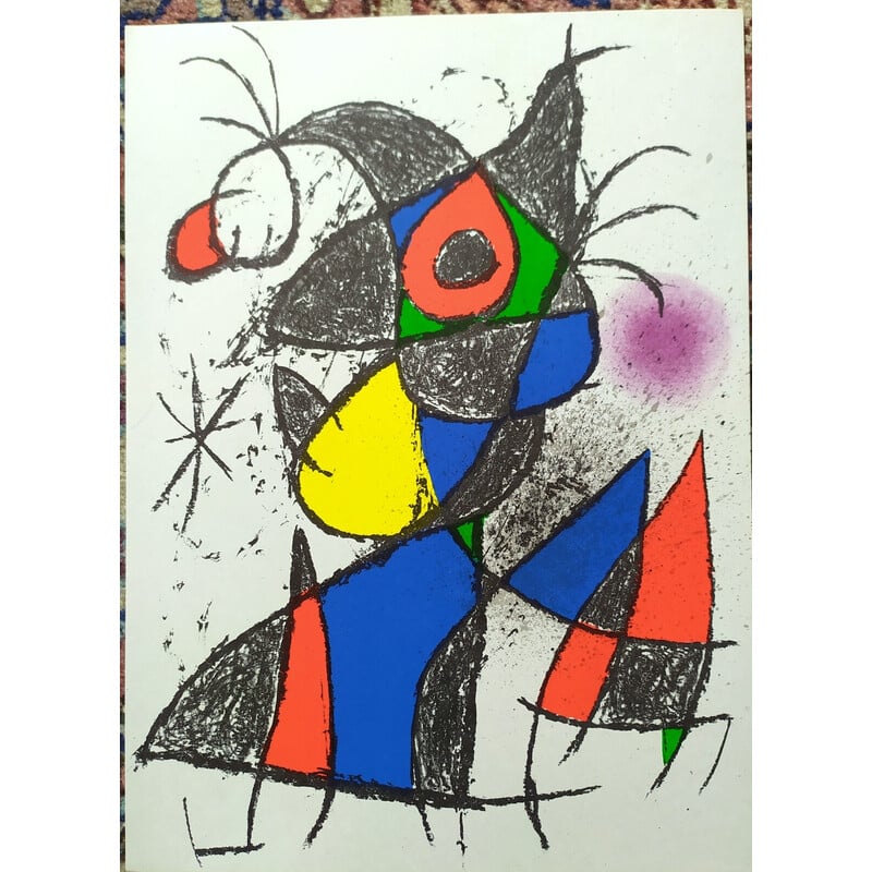 Vintage litho's en boekje van Joan Mirò, 1972