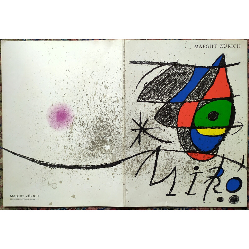 Vintage litho's en boekje van Joan Mirò, 1972