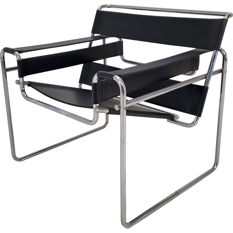 Vintage Wassily armchair by Marcel Breuer for Gavina, 1980