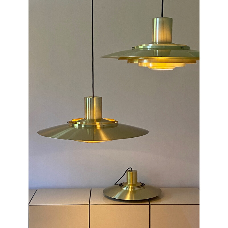 Lampada a sospensione in ottone vintage di Preben Fabricius e Jørgen Kastholm per Nordisk Solar