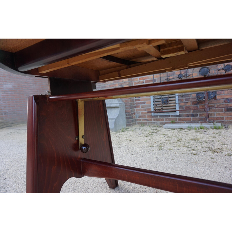 Vintage mahogany extendable elevator dining table