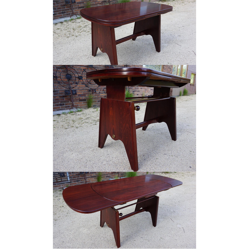 Vintage mahogany extendable elevator dining table