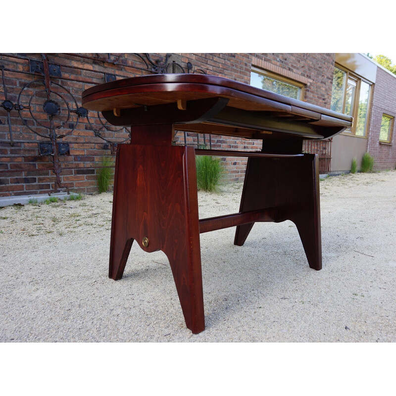 Vintage mahogany extendable elevator dining table