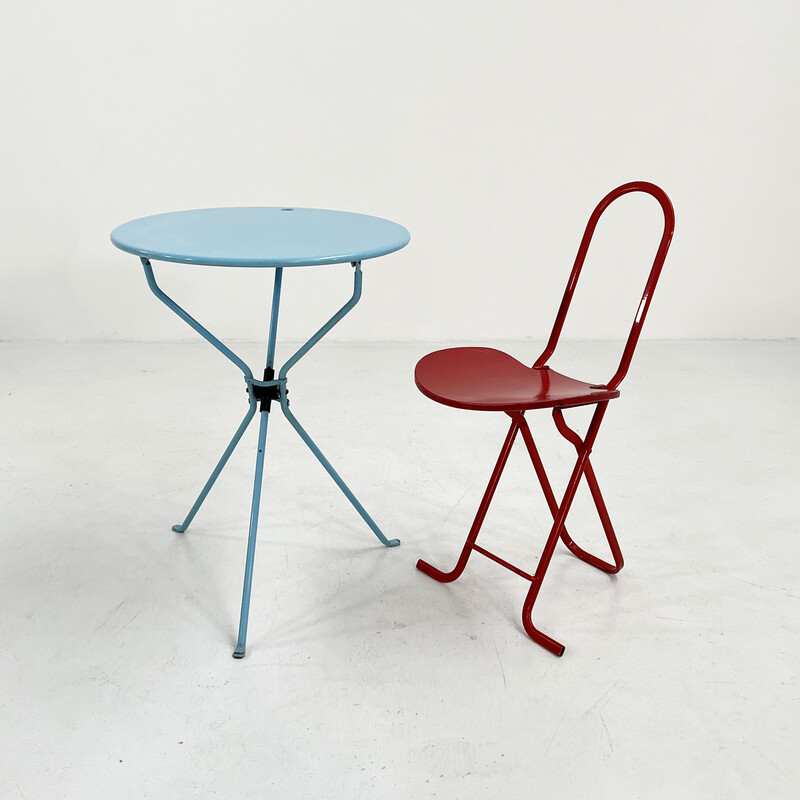 Vintage blauwe Cumano klaptafel van Achille Castiglioni voor Zanotta, 1970