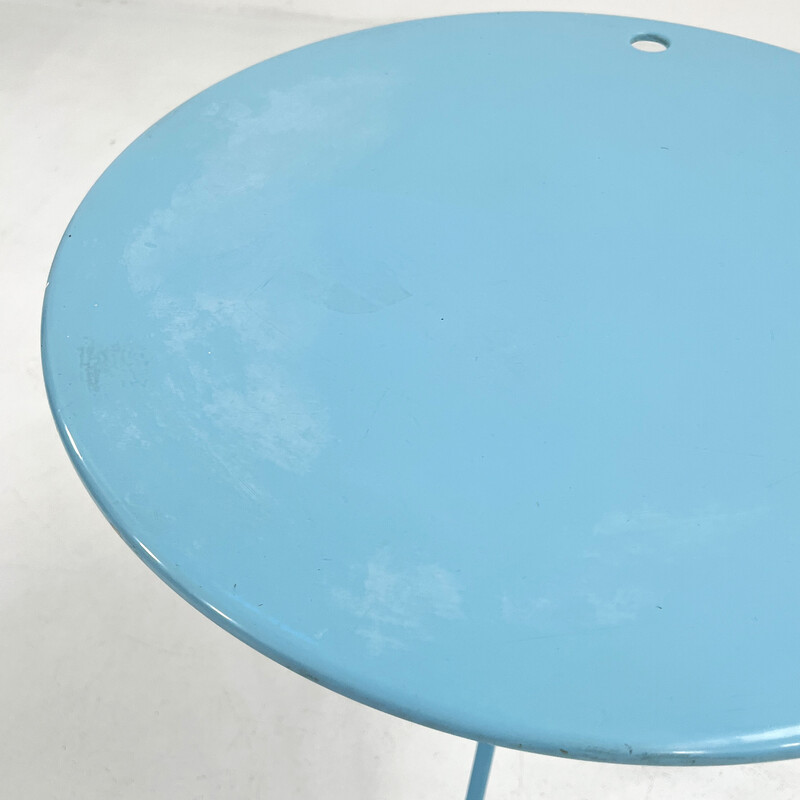 Vintage blue Cumano folding table by Achille Castiglioni for Zanotta, 1970s