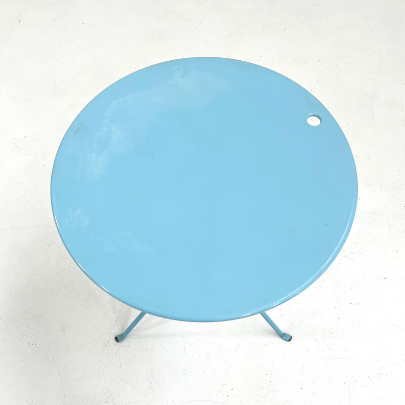 Vintage blue Cumano folding table by Achille Castiglioni for Zanotta, 1970s