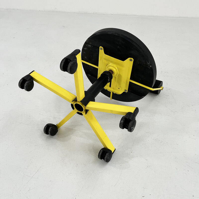 Vintage adjustable yellow desk armchair by Bieffeplast, 1980s