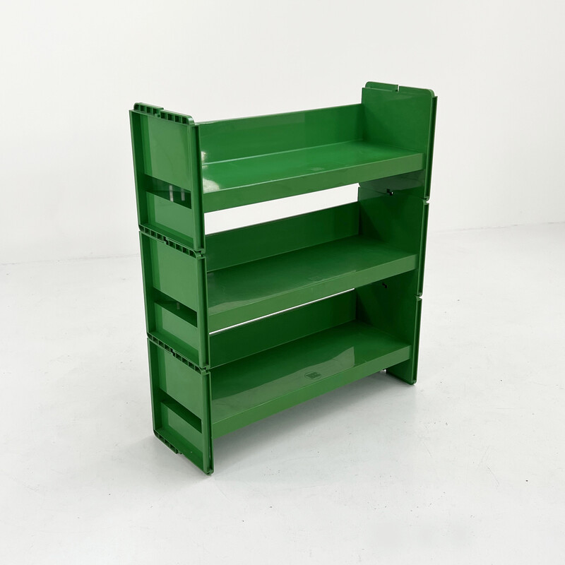 Vintage green modular Jeep bookcase by De Pas, D'Urbino and Lomazzi for Bbb, 1970s