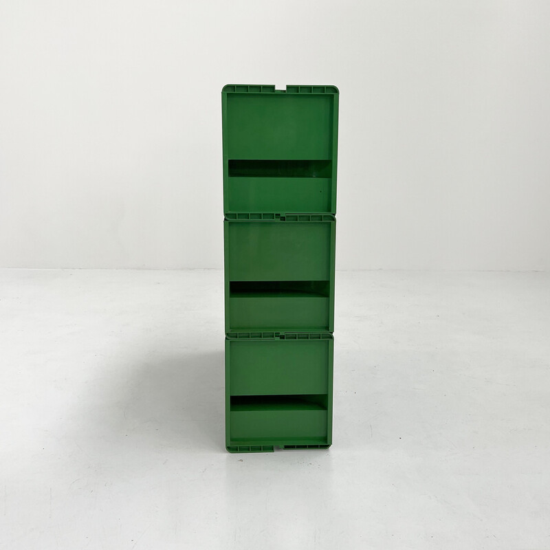 Vintage green modular Jeep bookcase by De Pas, D'Urbino and Lomazzi for Bbb, 1970s