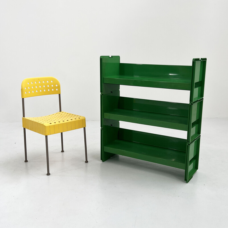 Vintage green modular Jeep bookcase by De Pas, D'Urbino and Lomazzi for Bbb, 1970s