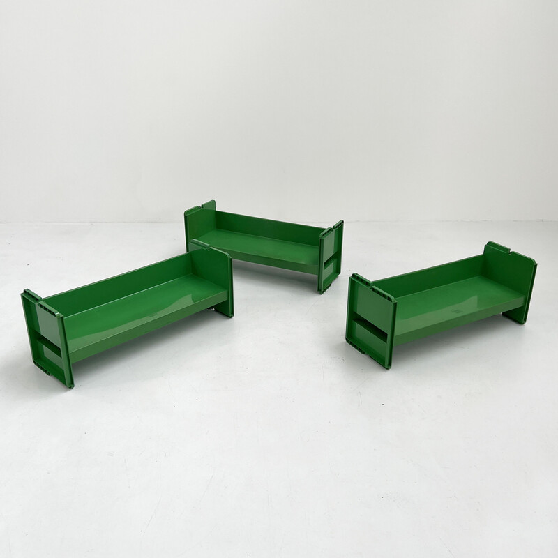 Librería modular Jeep verde vintage de De Pas, D'Urbino y Lomazzi para Bbb, años 70