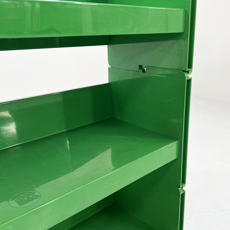 Vintage green modular Jeep bookcase by De Pas, D'Urbino and Lomazzi for Bbb, 1970s