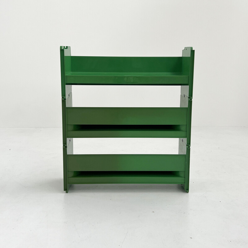 Vintage groene modulaire Jeep boekenkast van De Pas, D'Urbino en Lomazzi voor Bbb, 1970.