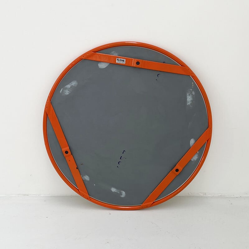 Vintage orange mirror by Flyline, 1980s