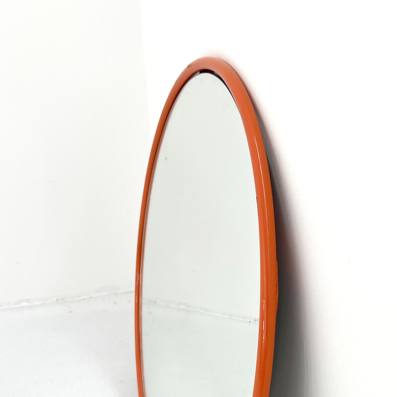 Specchio arancione vintage di Flyline, anni '80