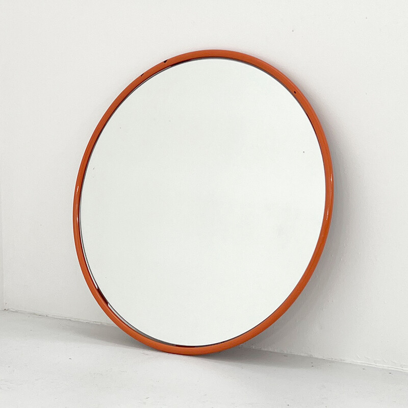 Specchio arancione vintage di Flyline, anni '80