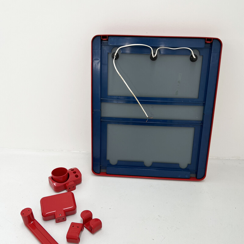 Vintage red bathroom set by Gedy, 1970s