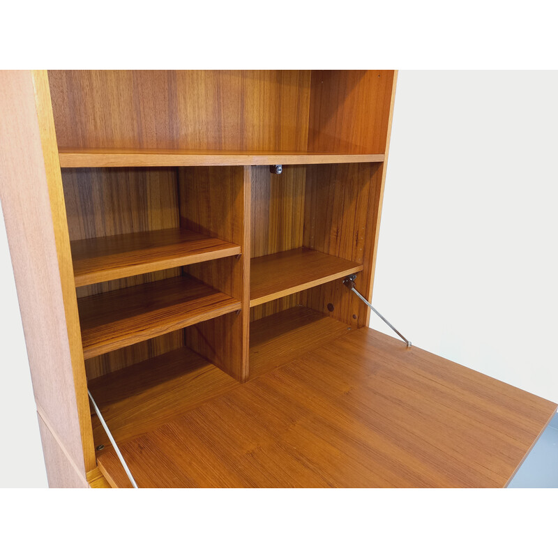 Vintage teak and metal bookcase, 1960