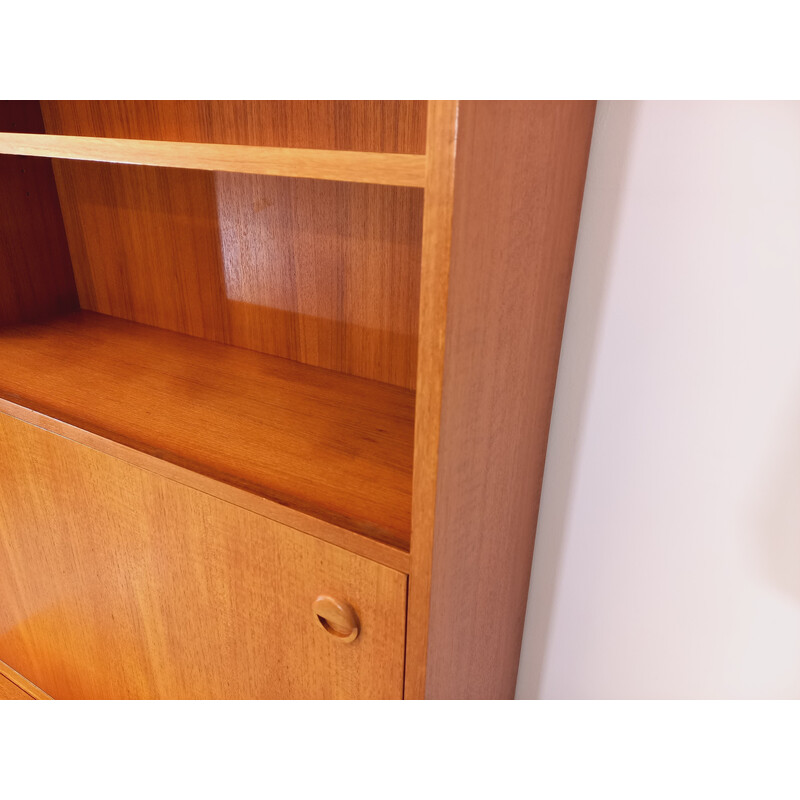 Vintage teak and metal bookcase, 1960