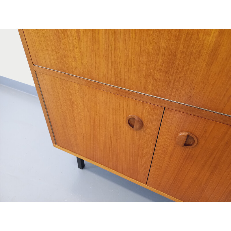 Vintage teak and metal bookcase, 1960