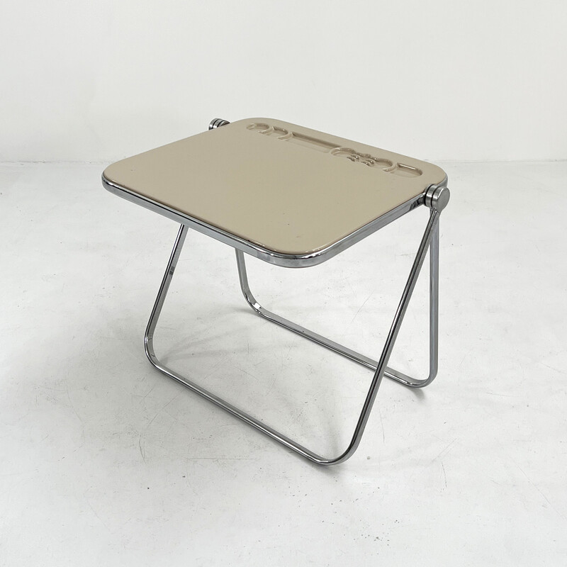 Vintage beige Platone folding desk by Giancarlo Piretti for Anonima Castelli, 1970s