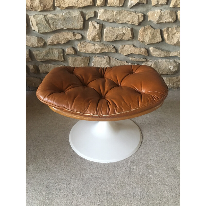 Fauteuil lounge pivotant F599 avec ottoman par Geoffrey Harcourt - 1980