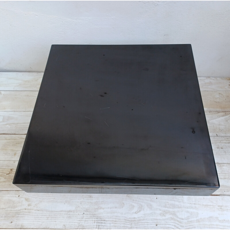 Vintage coffee table in black lacquer, 1970