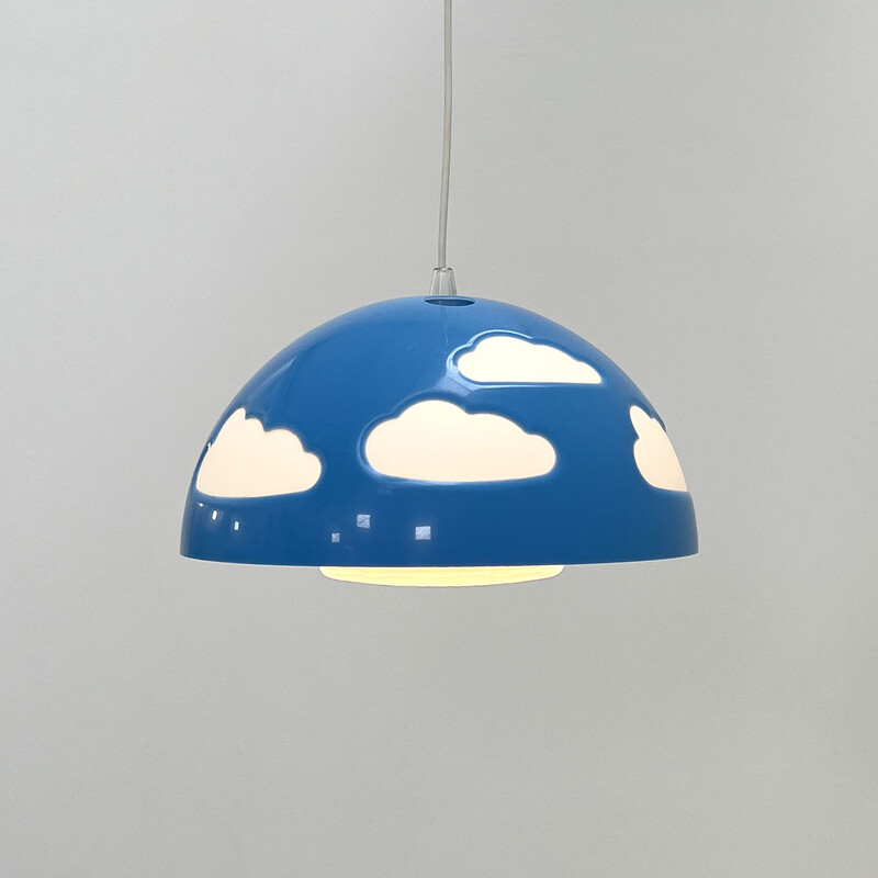 Candeeiro suspenso Skojig Cloud azul vintage de Henrik Preutz para a Ikea, década de 1990