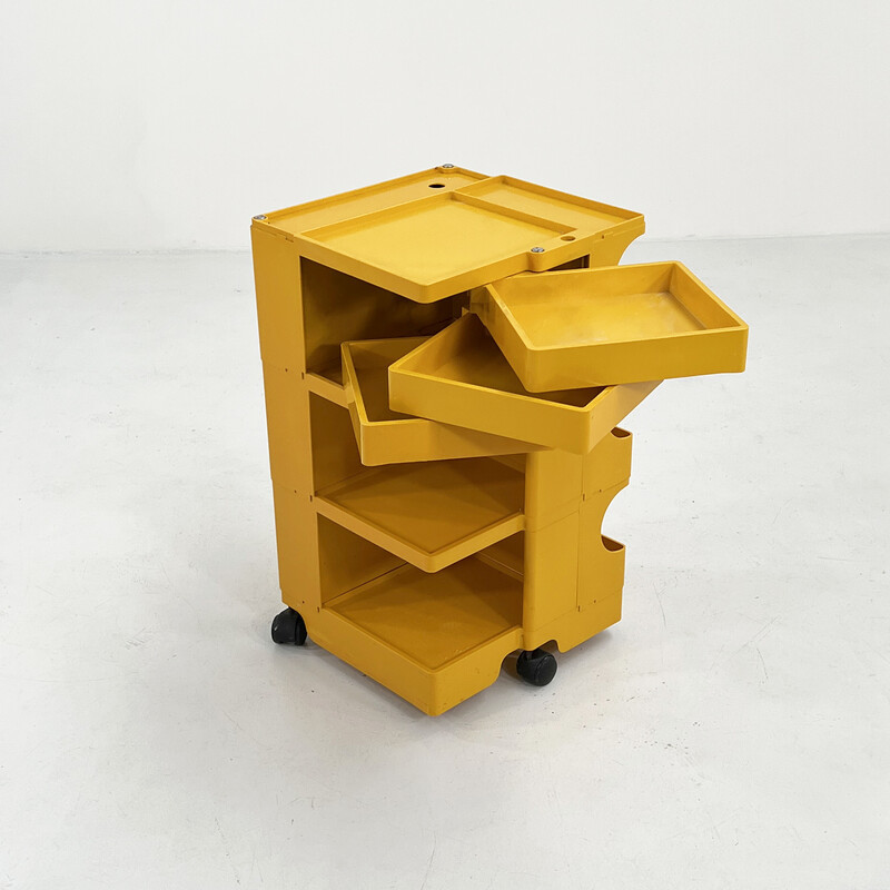 Vintage yellow Boby trolley by Joe Colombo for Bieffeplast, 1960s