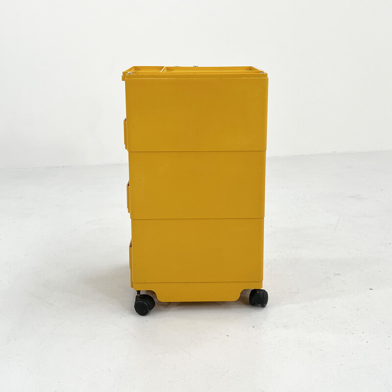 Chariot Boby jaune vintage par Joe Colombo pour Bieffeplast, 1960