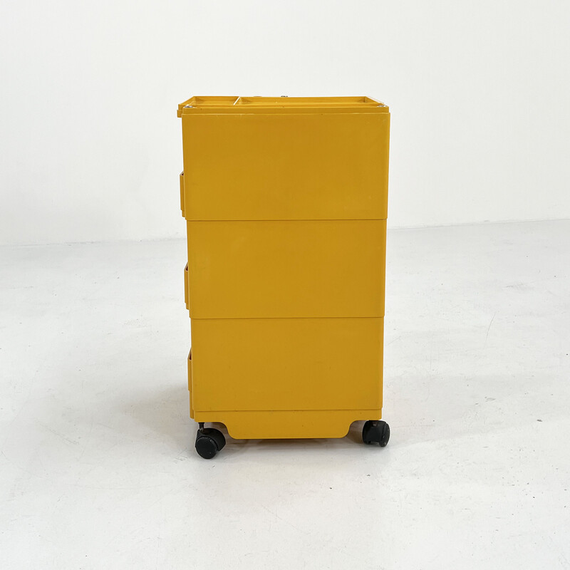 Vintage yellow Boby trolley by Joe Colombo for Bieffeplast, 1960s