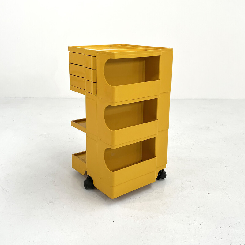 Vintage yellow Boby trolley by Joe Colombo for Bieffeplast, 1960s