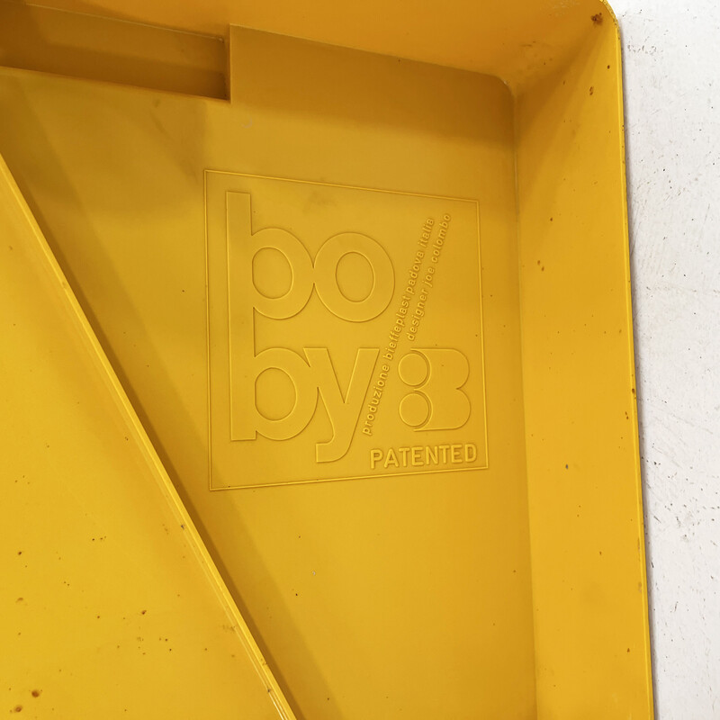 Vintage yellow Boby trolley by Joe Colombo for Bieffeplast, 1960s