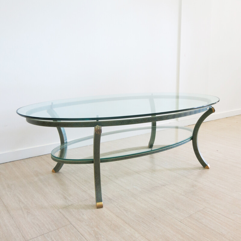 Glass and metal coffee Table by Pierre Vandel - 1970s