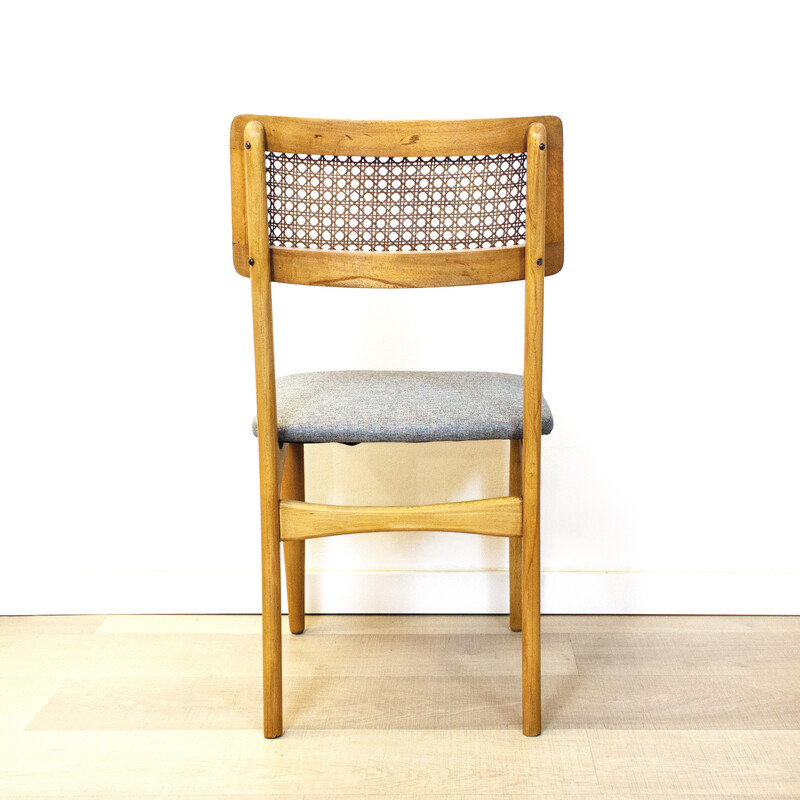 Ensemble de 4 chaises vintage en bois de hêtre, Espagne 1950