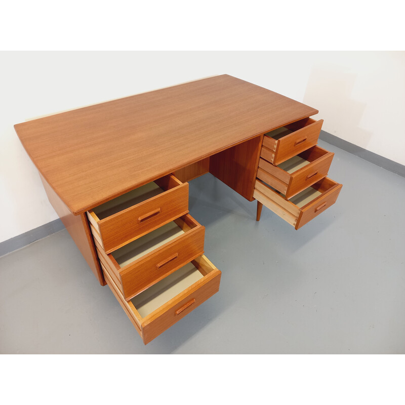 Vintage teak double-sided desk, 1960