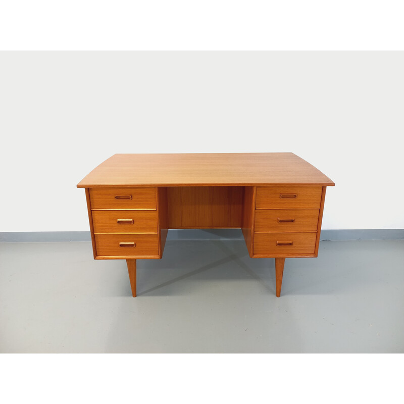 Vintage teak double-sided desk, 1960