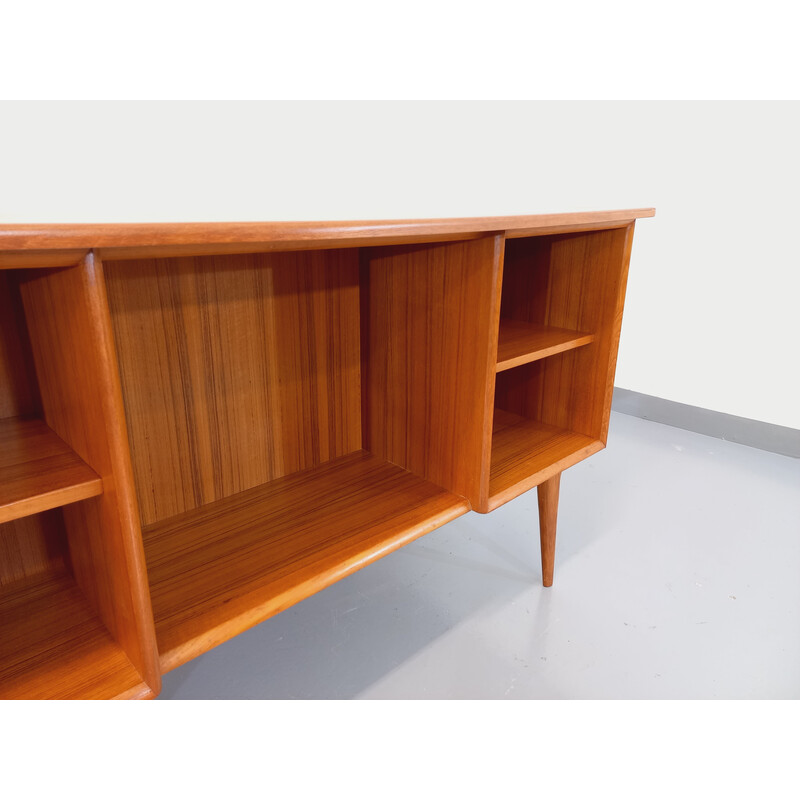 Vintage teak dubbelzijdig bureau, 1960